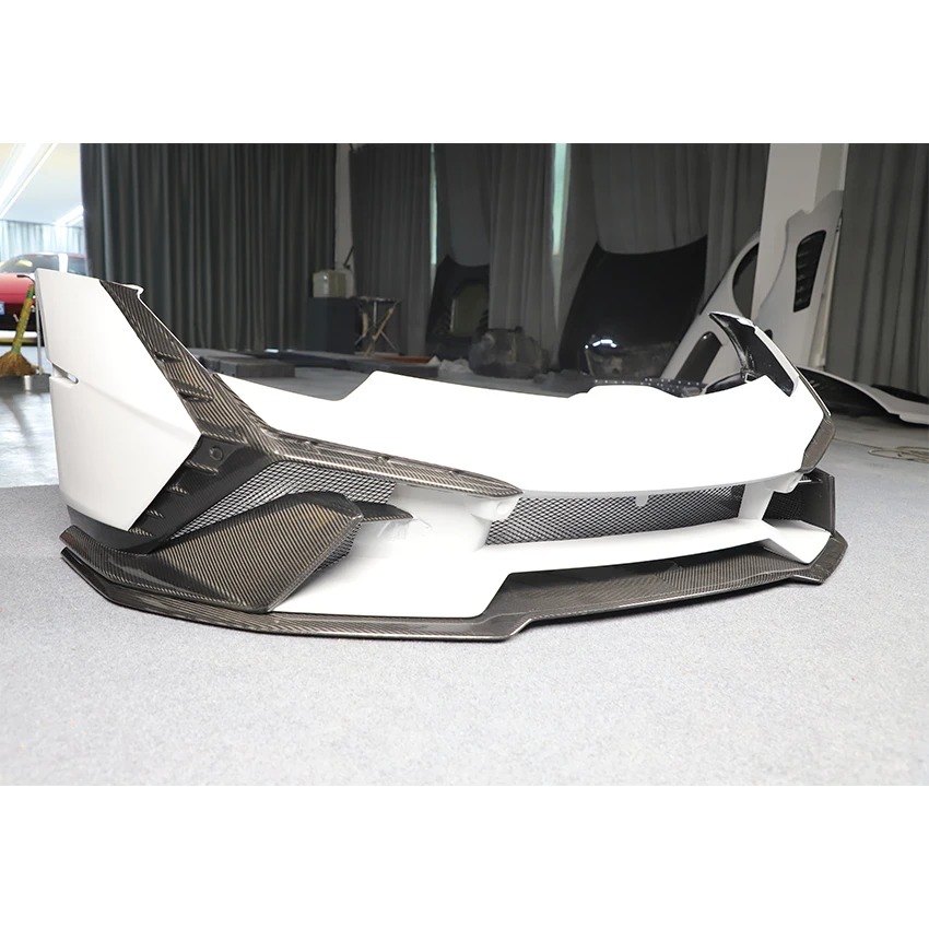Tecnica Style Dry Half Carbon Fiber Car Bumper Front Bumper For Lambo Huracan LP580 LP610 Body Kit Car Accessories